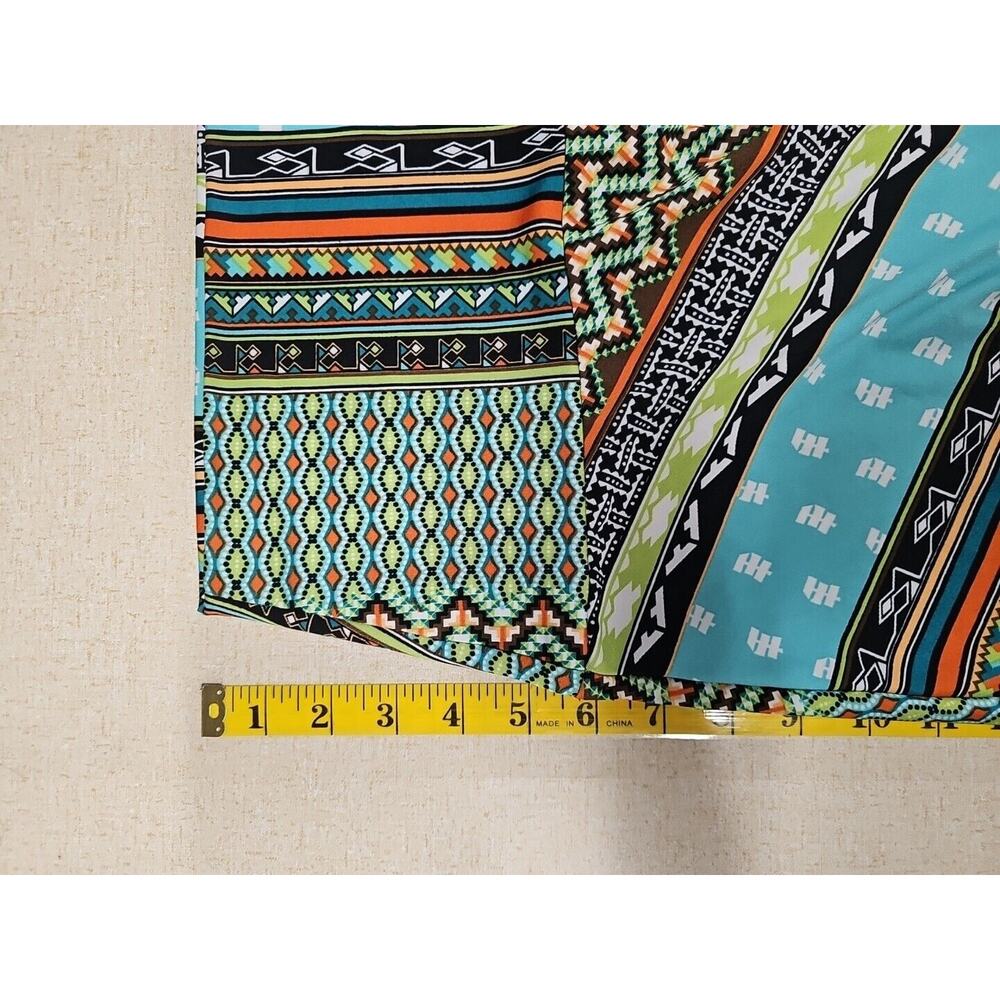 Sunny Leigh Maxi Skirt Large Mixed Print Stripe Aztec Boho Gypsy Stretch - Picture 5 of 8